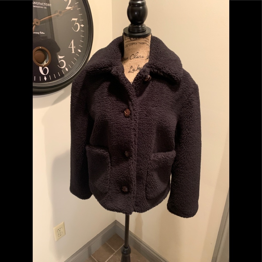 ZARA TEDDY BEAR FLEECE COAT NWT